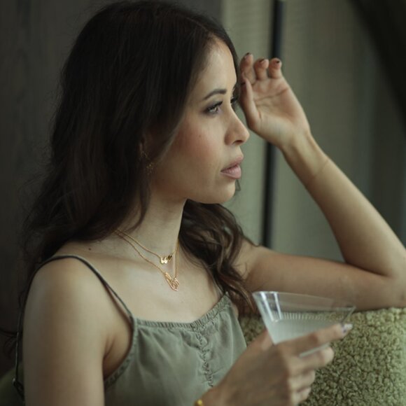 925 Sterling Silver Quote Statement Necklace –18k Gold Plated Great for Layering - Picture 4 of 9